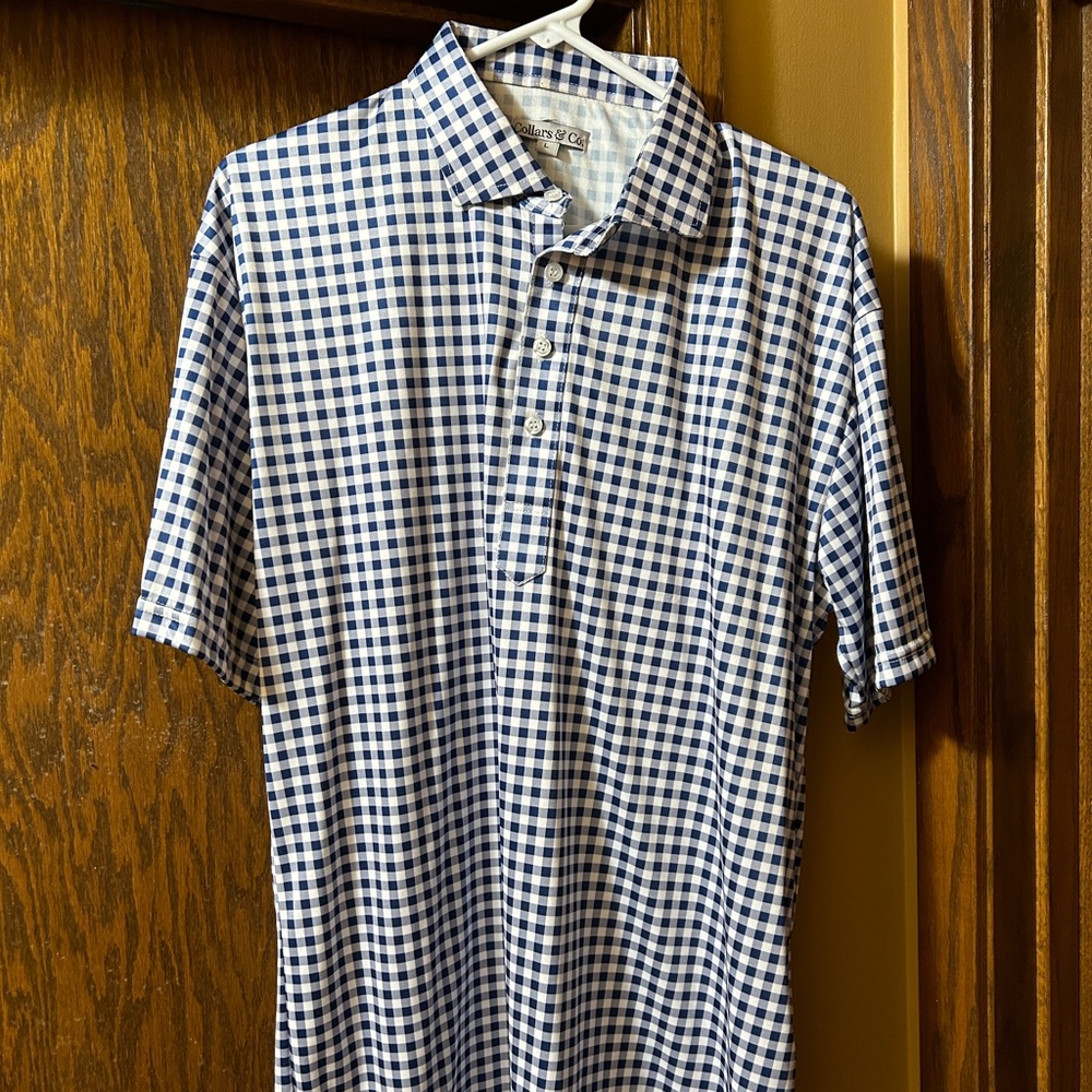 Collars and Co Performance semi spread nice collar polo